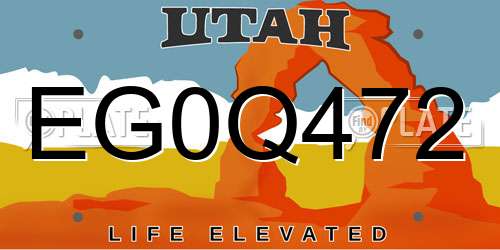 EG0Q472 Utah License Plate