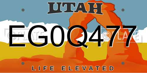 EG0Q477 Utah License Plate