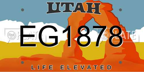 EG1878 Utah License Plate