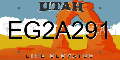 EG2A291 Utah License Plate