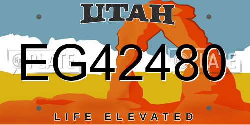 EG42480 Utah License Plate