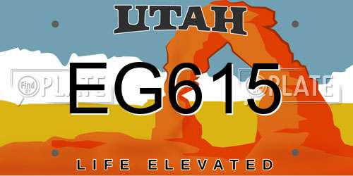 EG615 Utah License Plate