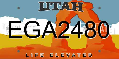 EGA2480 Utah License Plate