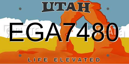 EGA7480 Utah License Plate