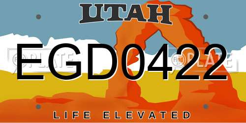 EGD0422 Utah License Plate