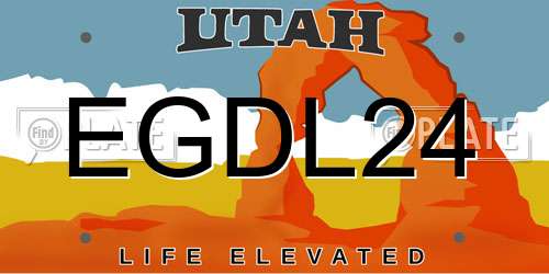 EGDL24 Utah License Plate