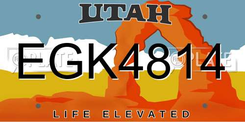 EGK4814 Utah License Plate