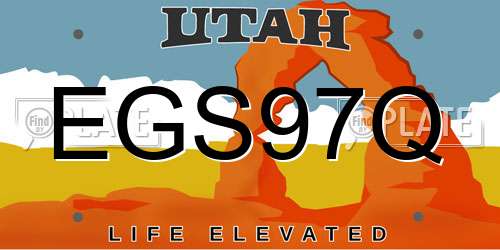 EGS97Q Utah License Plate