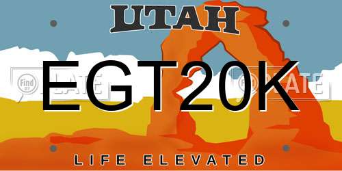 EGT20K Utah License Plate