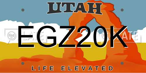 EGZ20K Utah License Plate