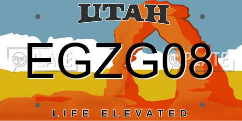 EGZG08 Utah License Plate