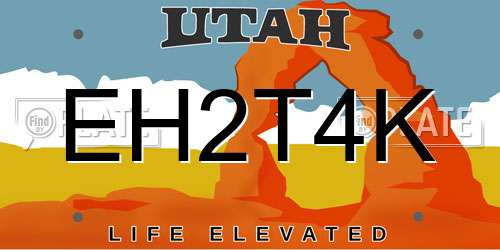 EH2T4K Utah License Plate
