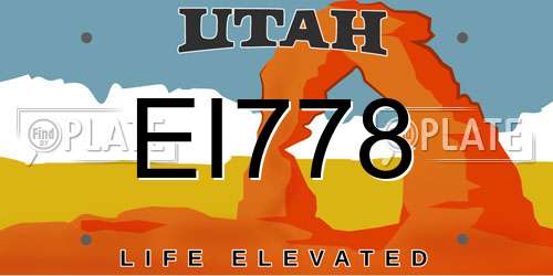 EI778 Utah License Plate