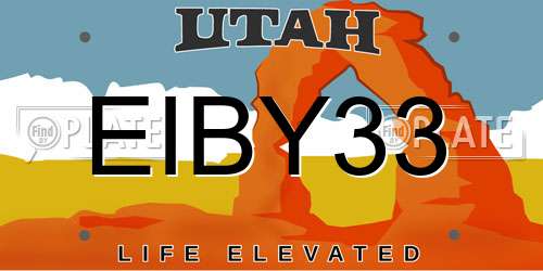 EIBY33 Utah License Plate