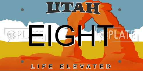 EIGHT Utah License Plate