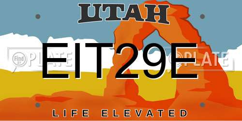 EIT29E Utah License Plate