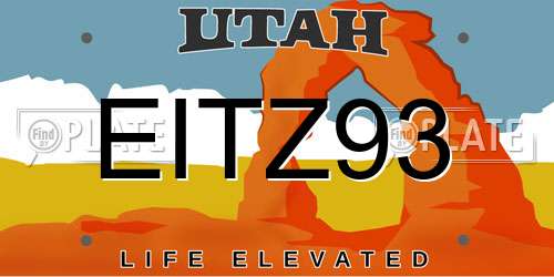 EITZ93 Utah License Plate