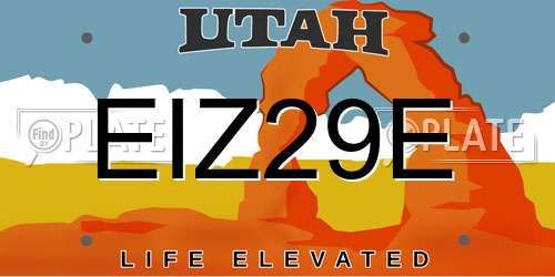 EIZ29E Utah License Plate