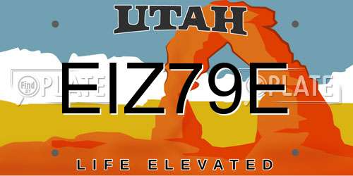 EIZ79E Utah License Plate