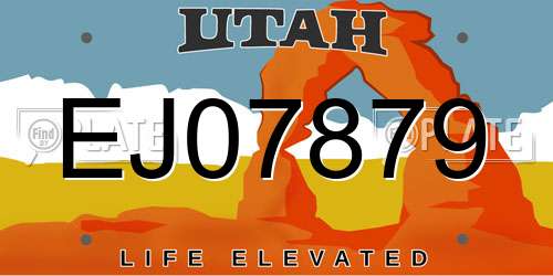 EJ07879 Utah License Plate