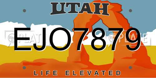 EJO7879 Utah License Plate