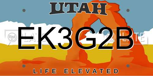 EK3G2B Utah License Plate