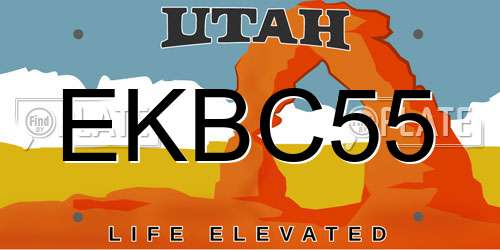 EKBC55 Utah License Plate