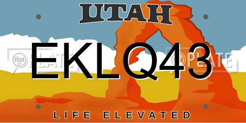 EKLQ43 Utah License Plate