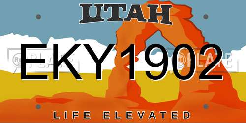 EKY1902 Utah License Plate