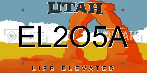 EL2O5A Utah License Plate