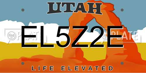 EL5Z2E Utah License Plate