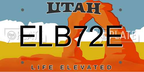 ELB72E Utah License Plate
