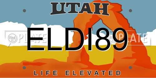 ELDI89 Utah License Plate