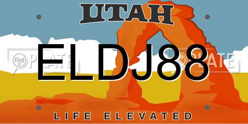 ELDJ88 Utah License Plate