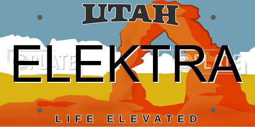 ELEKTRA Utah License Plate