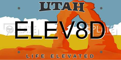 ELEV8D Utah License Plate