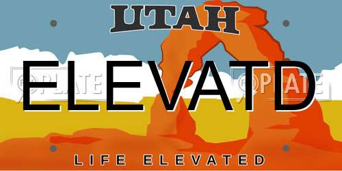 ELEVATD Utah License Plate