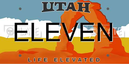 ELEVEN Utah License Plate