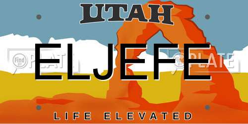 ELJEFE Utah License Plate