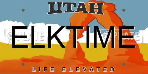 ELKTIME Utah License Plate