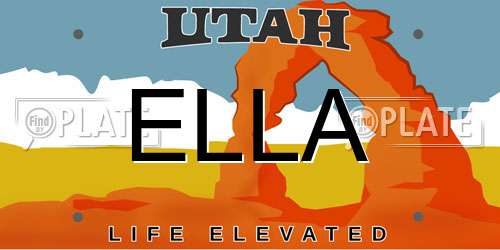 ELLA Utah License Plate