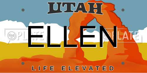 ELLEN Utah License Plate