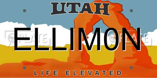 ELLIM0N Utah License Plate