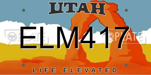 ELM417 Utah License Plate