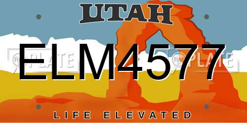ELM4577 Utah License Plate