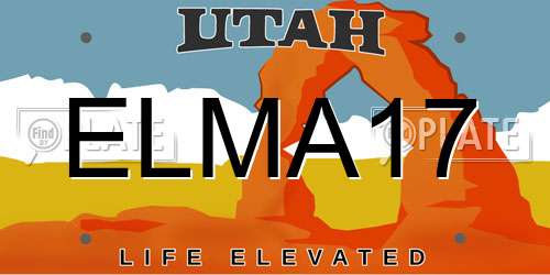 ELMA17 Utah License Plate