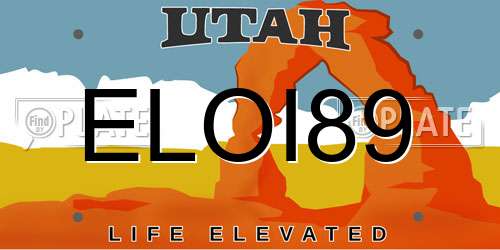 ELOI89 Utah License Plate