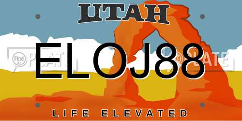 ELOJ88 Utah License Plate