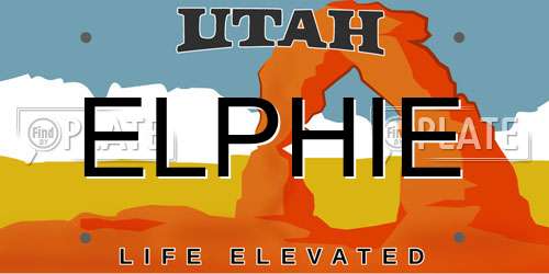 ELPHIE Utah License Plate
