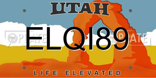 ELQI89 Utah License Plate